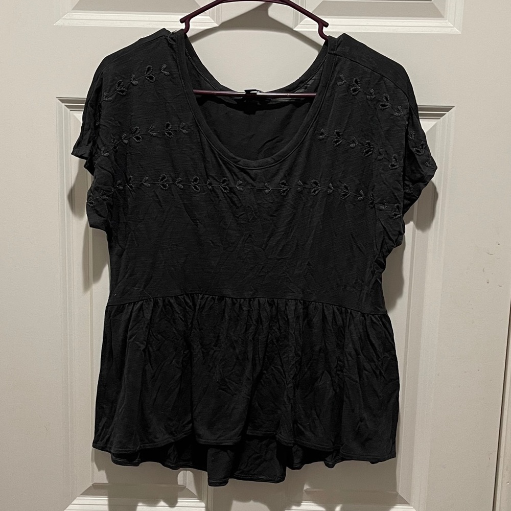 AE cotton babydoll peplum shirt